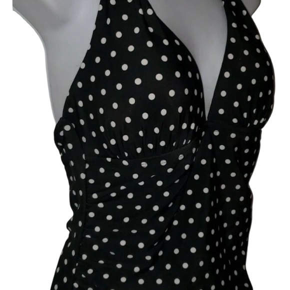 2 BAMBOO Ladies' Swimsuit Black & White Polka Dot Size XXL 14-16 Tummy Control - Picture 7 of 15